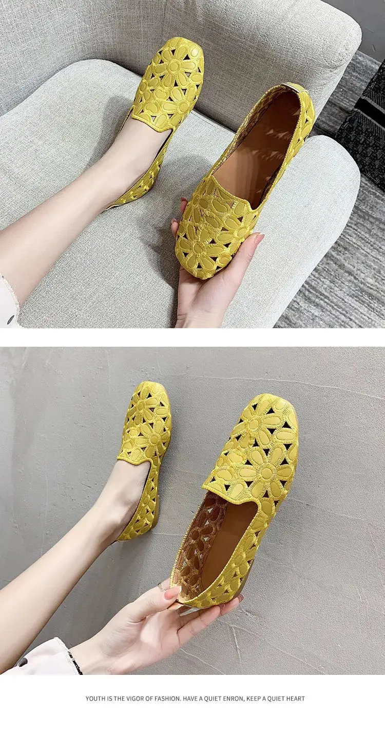 Fashion Beige Wide Flats Female Shoes Big Size 41 42 Summer Casual Soft Women's Slip on Loafers Ladies Cheap Shoes 2023 New