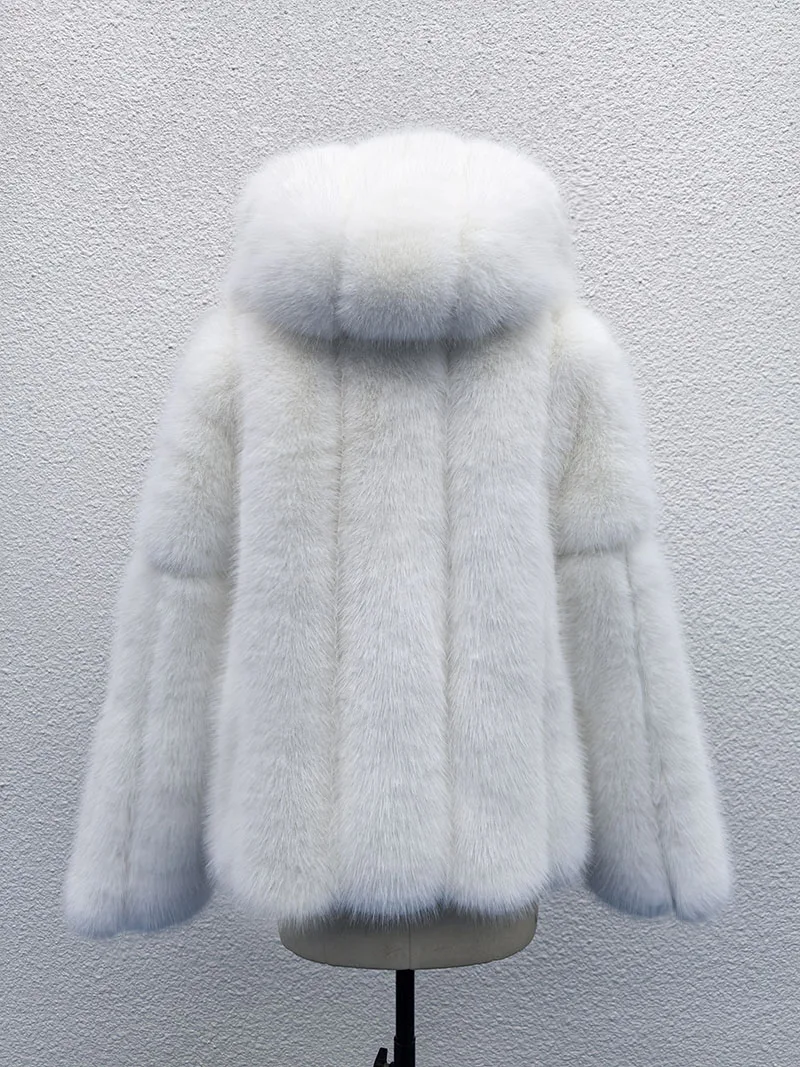 FANPUGUIZHEN-Faux Fox Fur Coat for Women, Thick Overcoat, Fake Fur Jacket, Fashion Mink Outwear, Winter