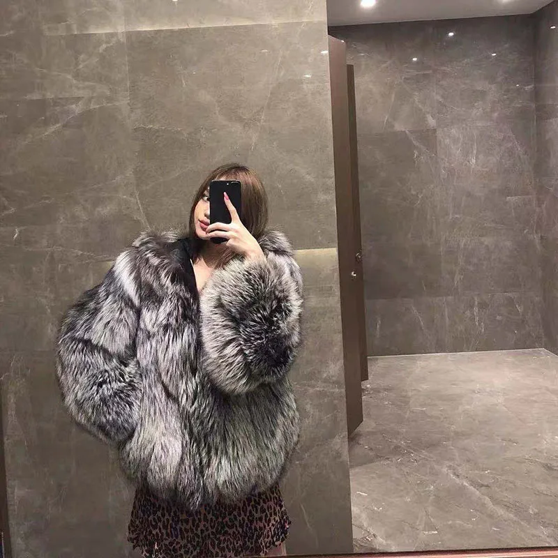 FANPUGUIZHEN-Faux Fox Fur Coat for Women, Thick Overcoat, Fake Fur Jacket, Fashion Mink Outwear, Winter