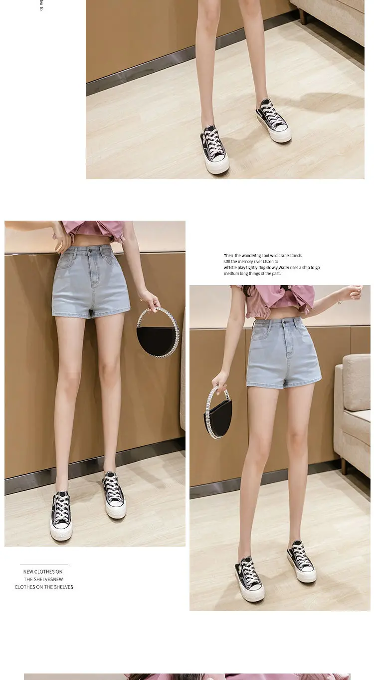 Mini Hot Elastic High Waist Sexy Aesthetic Vintage Women's Jeans Short Pants Denim Shorts Summer Korean Fashion Casual Trendy