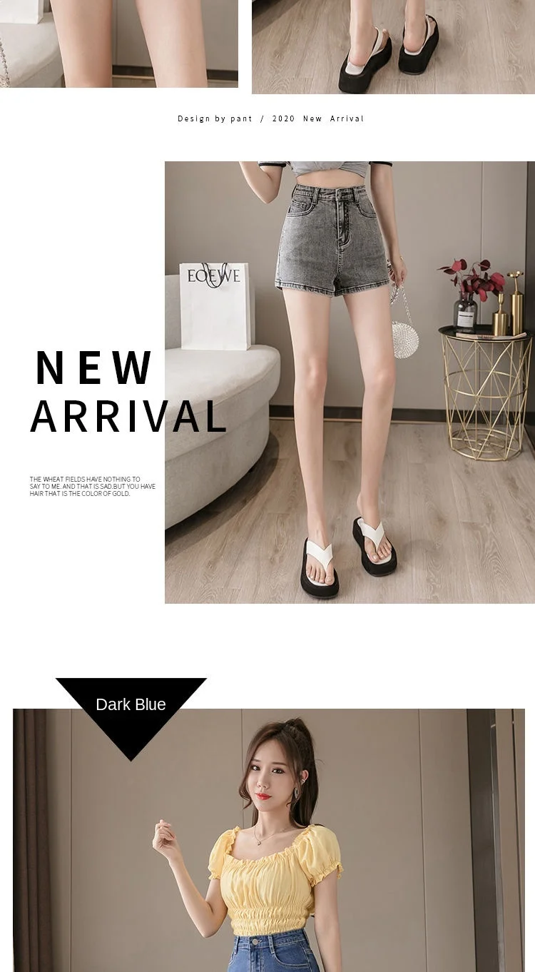 Mini Hot Elastic High Waist Sexy Aesthetic Vintage Women's Jeans Short Pants Denim Shorts Summer Korean Fashion Casual Trendy