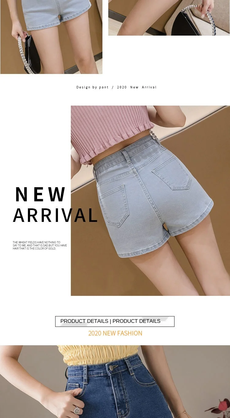 Mini Hot Elastic High Waist Sexy Aesthetic Vintage Women's Jeans Short Pants Denim Shorts Summer Korean Fashion Casual Trendy