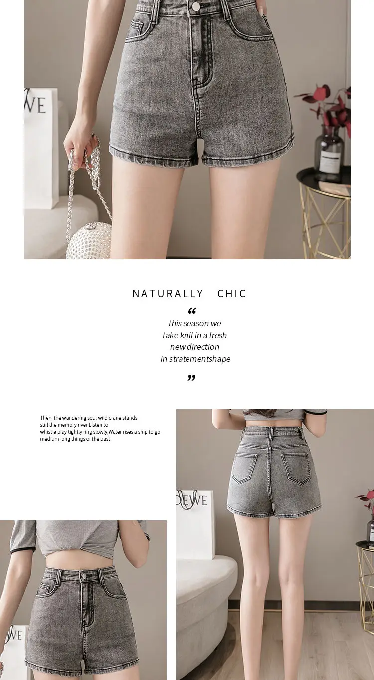 Mini Hot Elastic High Waist Sexy Aesthetic Vintage Women's Jeans Short Pants Denim Shorts Summer Korean Fashion Casual Trendy