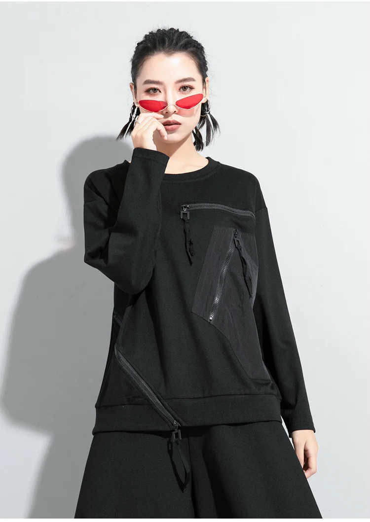 Amax LuluE European Designer Womens Fashion Black Tee Shirts Ladies Loose Punk Tshirts Females Casual Vintage Luxury Streetwear