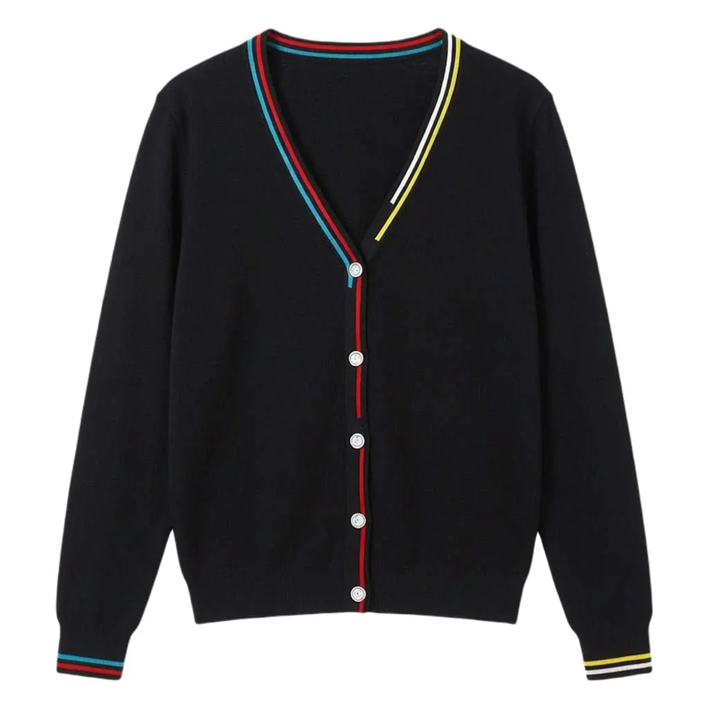 Crochet Top Blouses Tricot Clothing Cropped Korean Fashion Style Jersey Cardigan Female Knitted Ladies Sweaters Black Outerwear