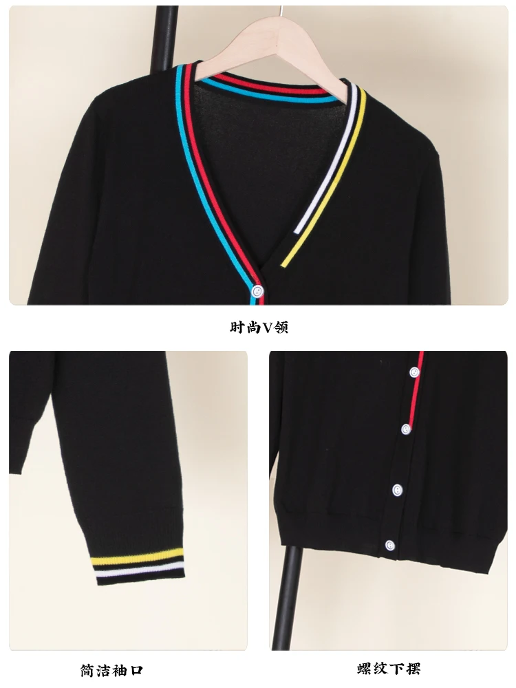 Crochet Top Blouses Tricot Clothing Cropped Korean Fashion Style Jersey Cardigan Female Knitted Ladies Sweaters Black Outerwear