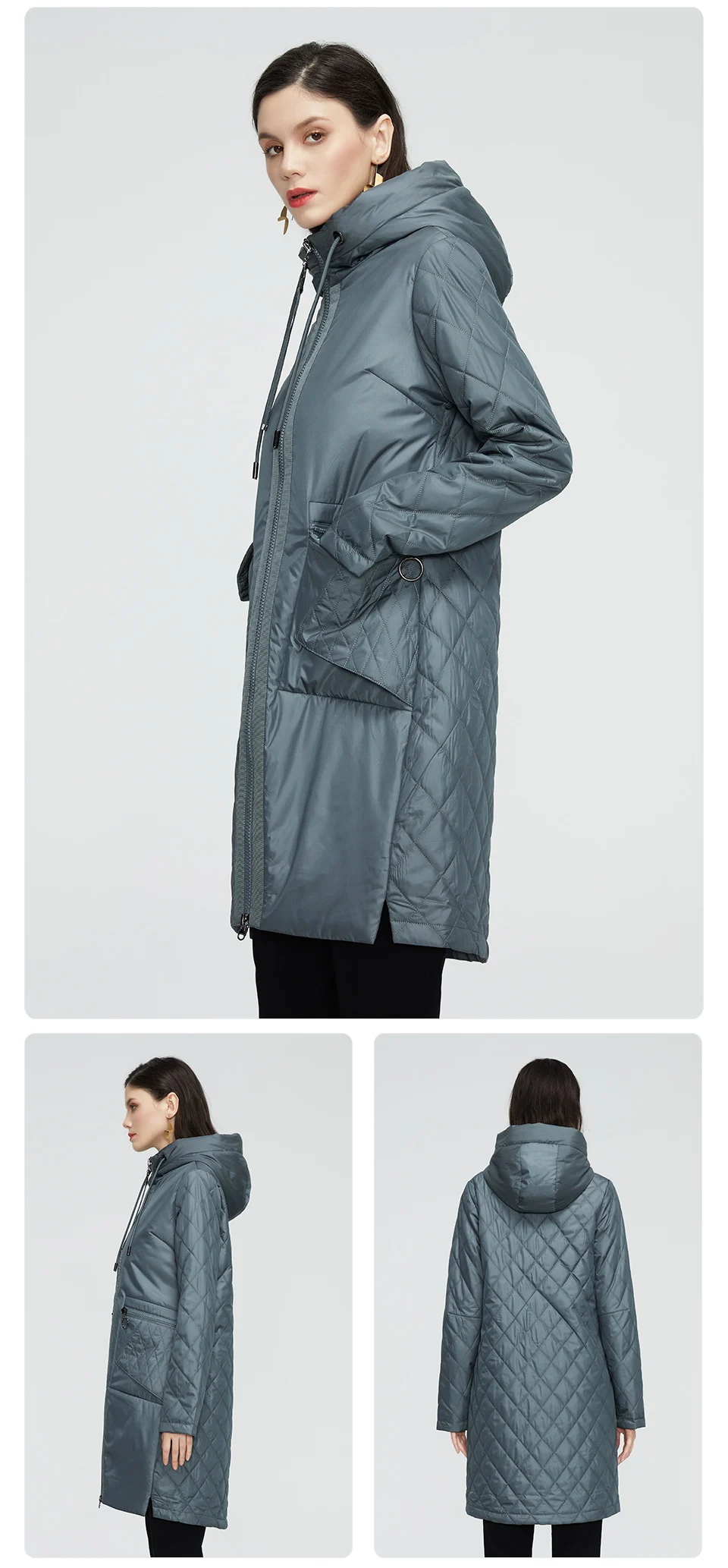 GASMAN 2022 New trench Coat female Women's spring jacket Autumn coat women long parka outwear Slim fashion casual Jackets 21150
