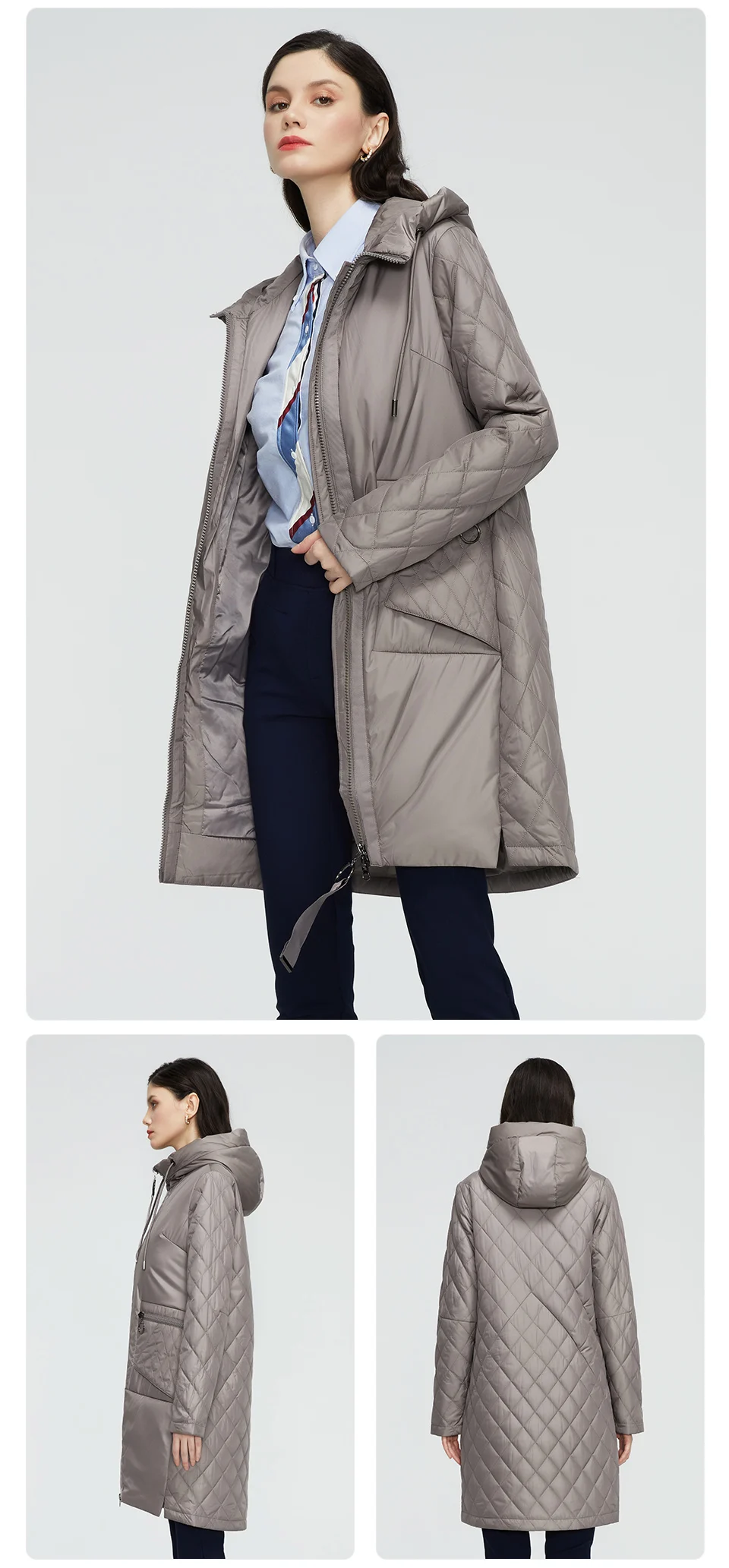 GASMAN 2022 New trench Coat female Women's spring jacket Autumn coat women long parka outwear Slim fashion casual Jackets 21150