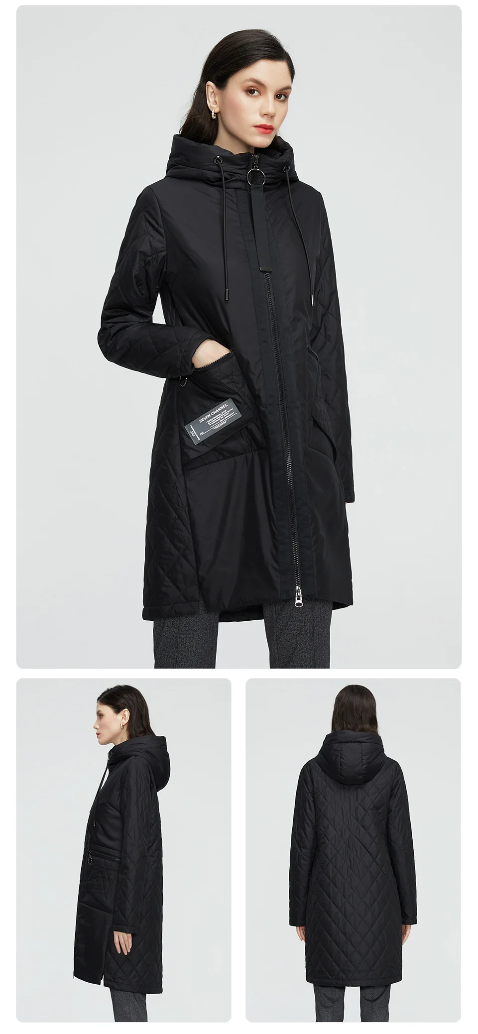 GASMAN 2022 New trench Coat female Women's spring jacket Autumn coat women long parka outwear Slim fashion casual Jackets 21150