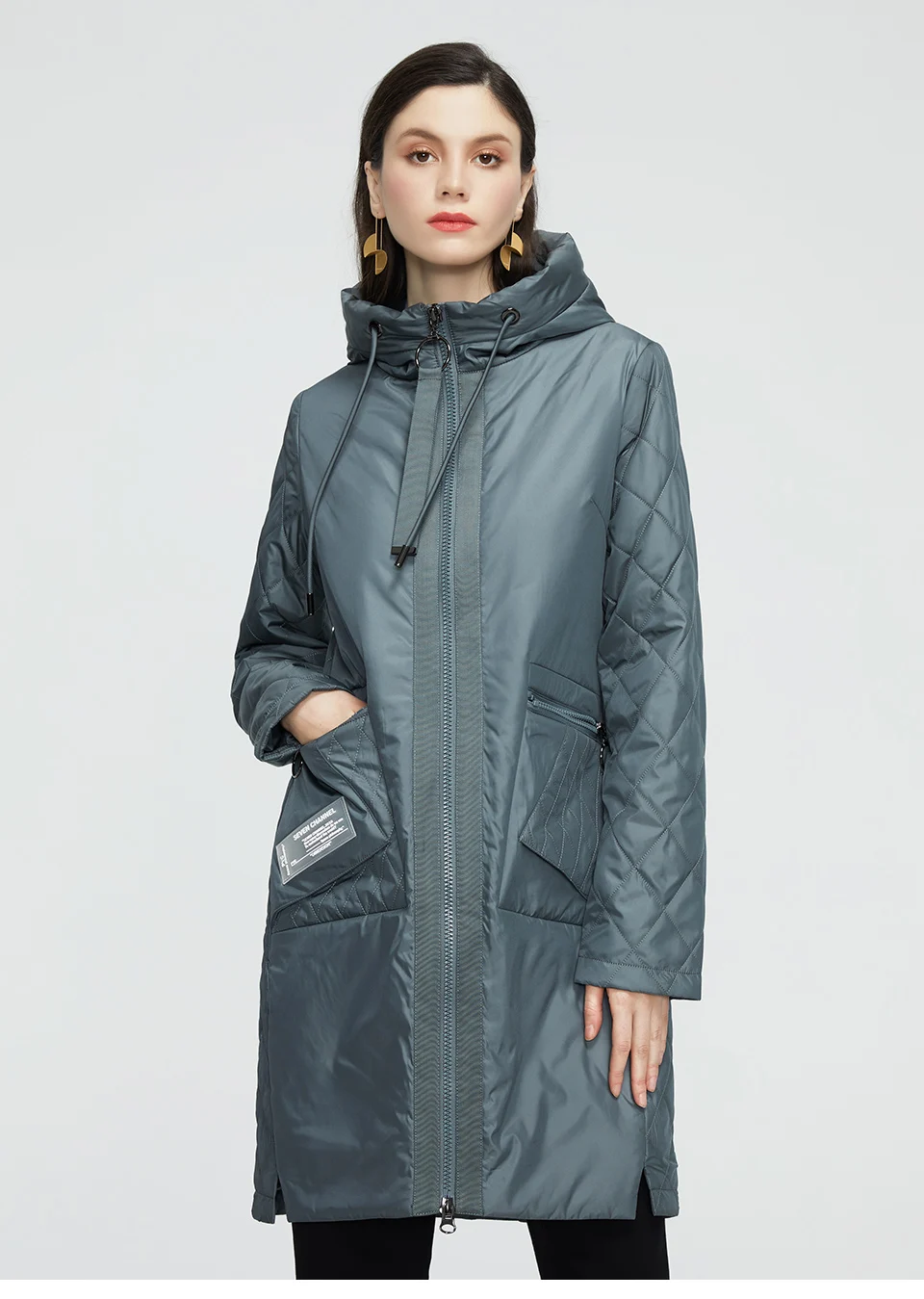GASMAN 2022 New trench Coat female Women's spring jacket Autumn coat women long parka outwear Slim fashion casual Jackets 21150