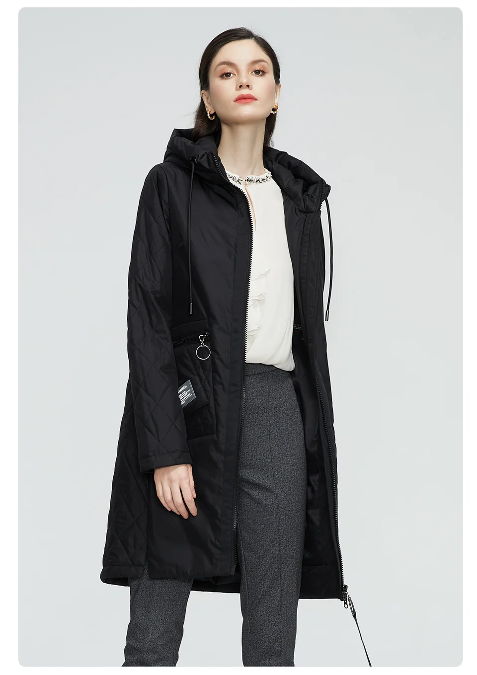 GASMAN 2022 New trench Coat female Women's spring jacket Autumn coat women long parka outwear Slim fashion casual Jackets 21150