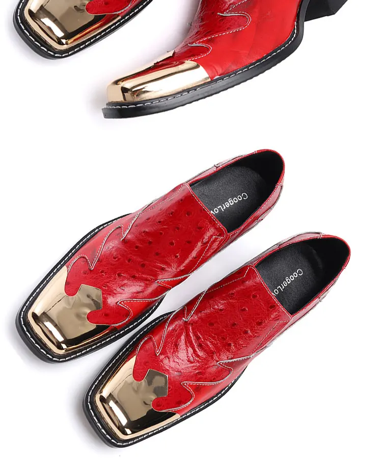Men's Genuine Leather High‑Heel Height‑Increase Dress Shoes Luxury Business Casual Footwear For Spring Banquet Social Wedding Oc
