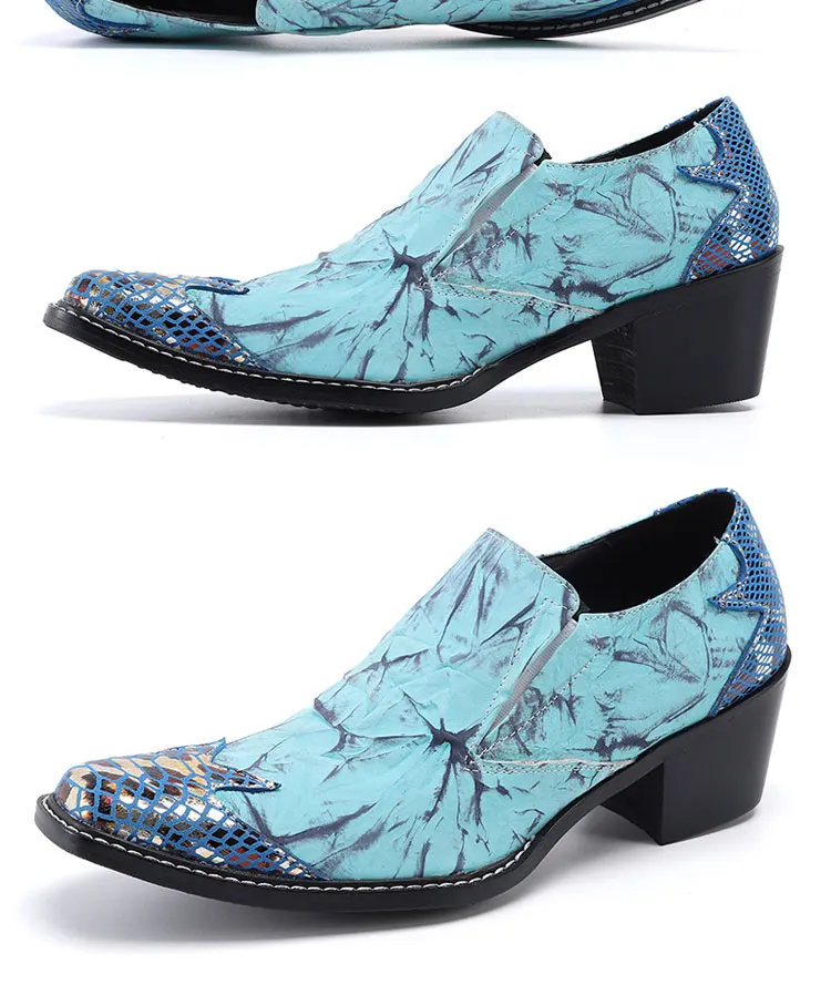 Men's Genuine Leather High‑Heel Height‑Increase Dress Shoes Luxury Business Casual Footwear For Spring Banquet Social Wedding Oc