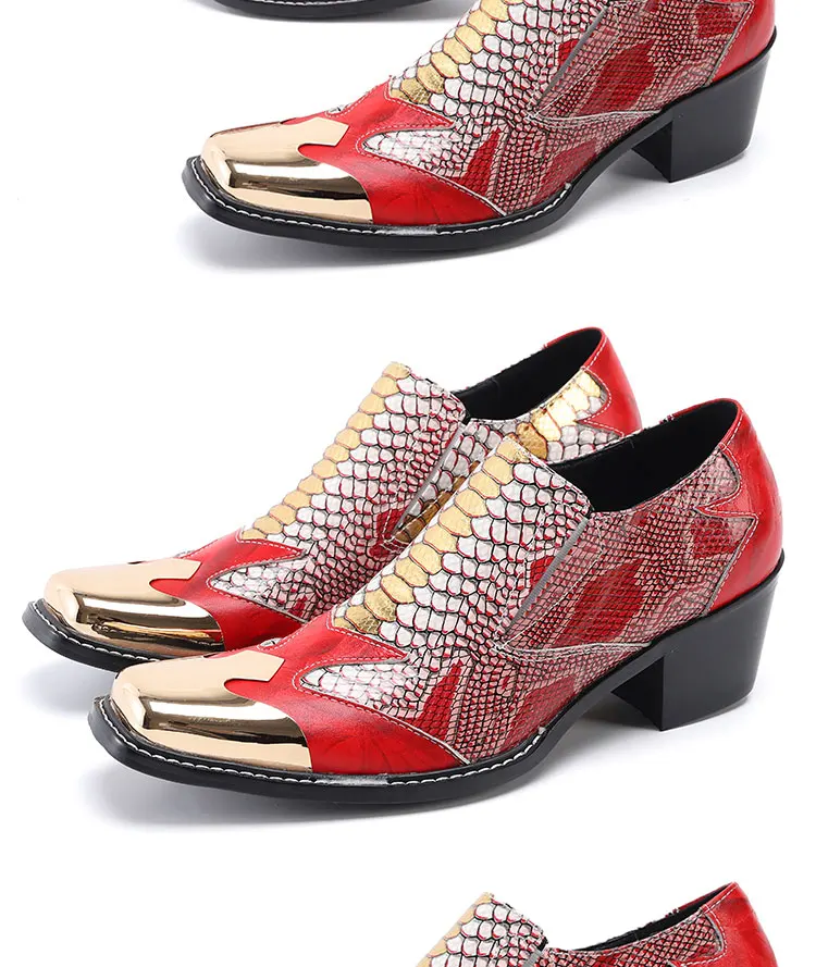 Men's Genuine Leather High‑Heel Height‑Increase Dress Shoes Luxury Business Casual Footwear For Spring Banquet Social Wedding Oc