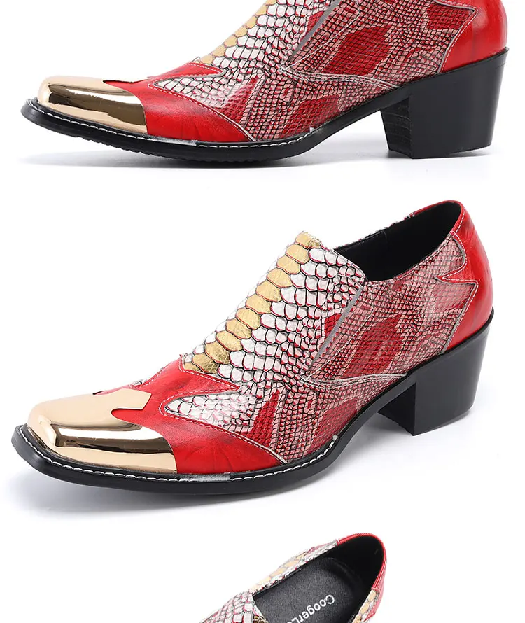 Men's Genuine Leather High‑Heel Height‑Increase Dress Shoes Luxury Business Casual Footwear For Spring Banquet Social Wedding Oc