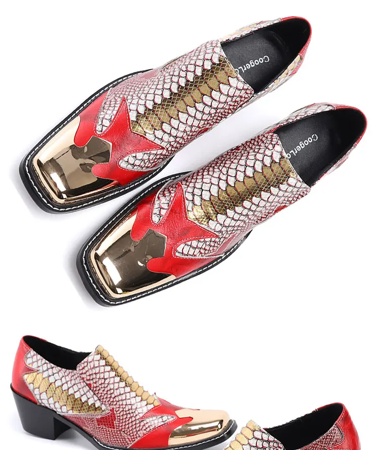 Men's Genuine Leather High‑Heel Height‑Increase Dress Shoes Luxury Business Casual Footwear For Spring Banquet Social Wedding Oc