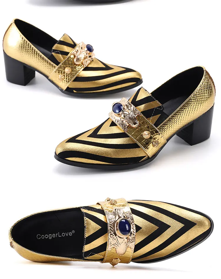 Men's Genuine Leather High‑Heel Height‑Increase Dress Shoes Luxury Business Casual Footwear For Spring Banquet Social Wedding Oc
