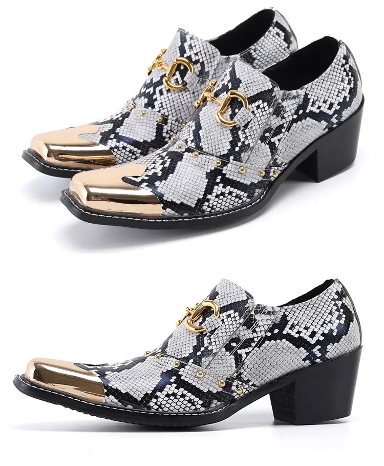 Men's Genuine Leather High‑Heel Height‑Increase Dress Shoes Luxury Business Casual Footwear For Spring Banquet Social Wedding Oc
