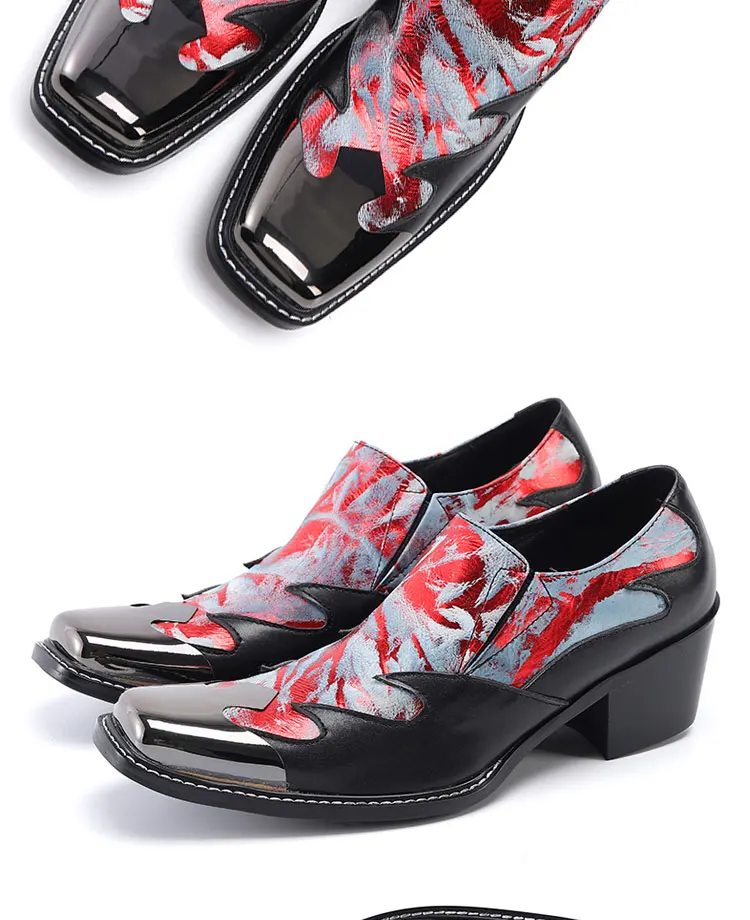 Men's Genuine Leather High‑Heel Height‑Increase Dress Shoes Luxury Business Casual Footwear For Spring Banquet Social Wedding Oc