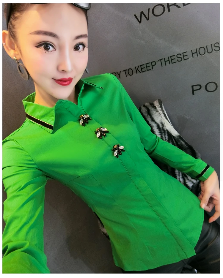 MadBlack European Clothes Lace Blouse Women Sexy Turn Down Collar Embroidery Slim Tops Long Sleeve Shirts Autumn New T38432JM