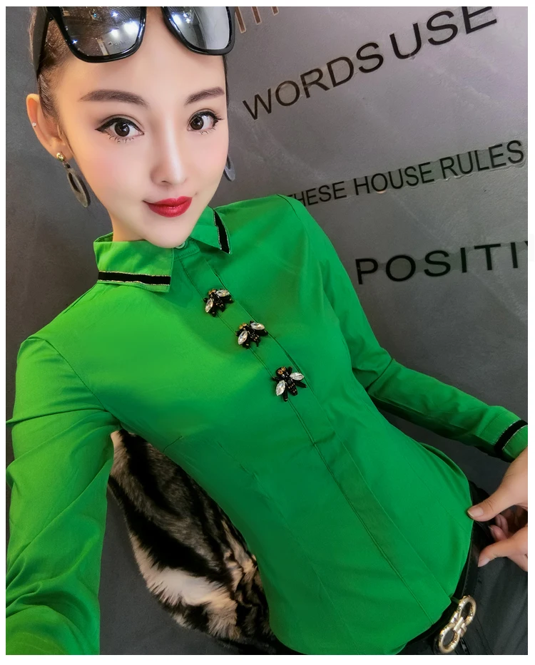 MadBlack European Clothes Lace Blouse Women Sexy Turn Down Collar Embroidery Slim Tops Long Sleeve Shirts Autumn New T38432JM
