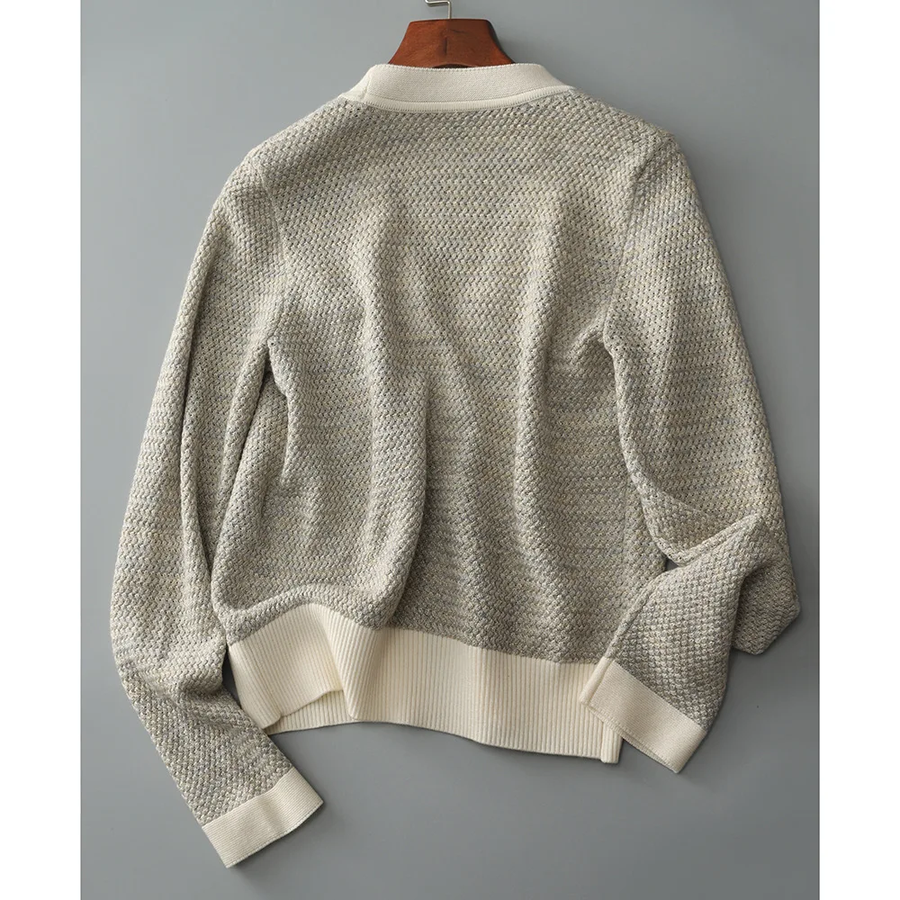 Temperament small fragrant wind cashmere knit cardigan female spring and autumn new V-neck jacket loose sweater thin wool coat