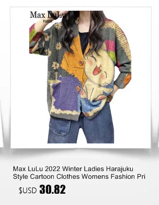 Amax luluE 2024 Luxury Warm Knitwear Fall Women Printed Loose Fashion Hooded Cardigans Ladies Classic Leisure Oversized Sweaters