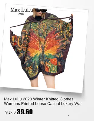 Amax luluE 2024 Luxury Warm Knitwear Fall Women Printed Loose Fashion Hooded Cardigans Ladies Classic Leisure Oversized Sweaters