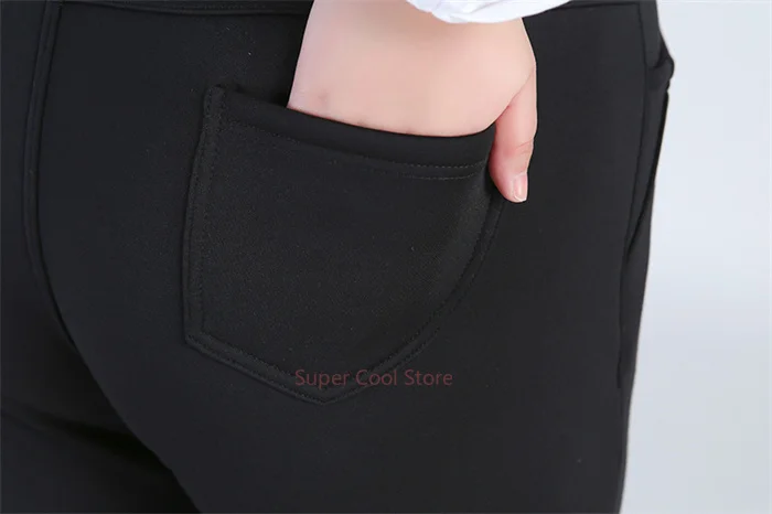 High Waist Winter Fleece Plus Size 140KG Women Pants 9XL 8XL 7XL 6XL 5XL High Stretched Warm Oversized Slim Fit Elegant Trousers