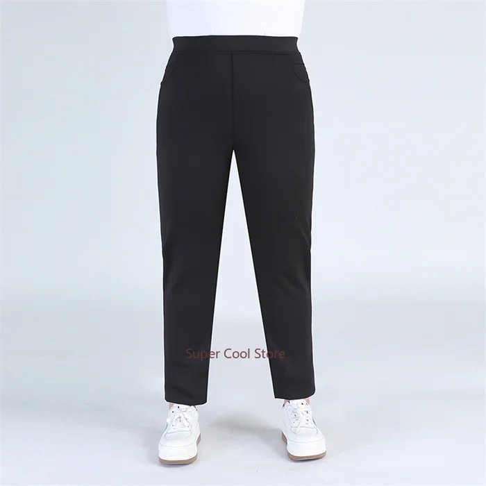 High Waist Winter Fleece Plus Size 140KG Women Pants 9XL 8XL 7XL 6XL 5XL High Stretched Warm Oversized Slim Fit Elegant Trousers