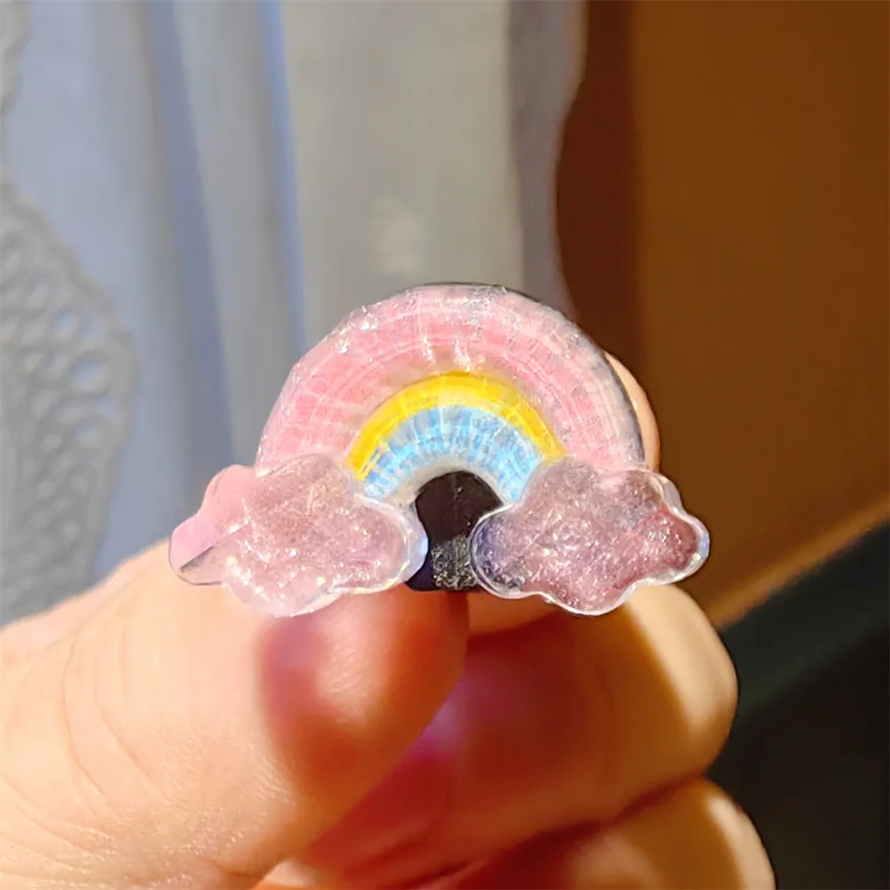 Shoelace Decorative Clip Children's Bling Glitter Princess Ice Cream Rainbow Shoe Buckle Removable Shoe Charms Decorations 1pcs