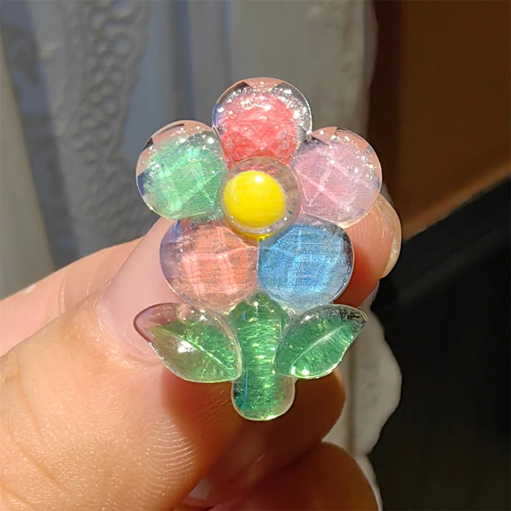 Shoelace Decorative Clip Children's Bling Glitter Princess Ice Cream Rainbow Shoe Buckle Removable Shoe Charms Decorations 1pcs