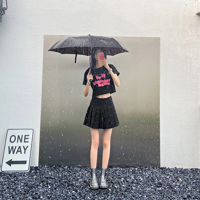 New Women's Color Fashion Rain Boots Four Seasons Wearable Water Shoes Outdoor Fashion Waterproof Mid-tube All-match Rain Boots