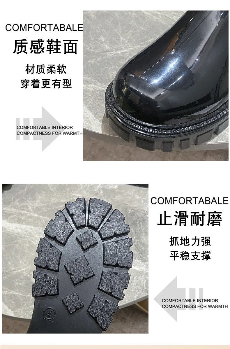 New Women's Color Fashion Rain Boots Four Seasons Wearable Water Shoes Outdoor Fashion Waterproof Mid-tube All-match Rain Boots
