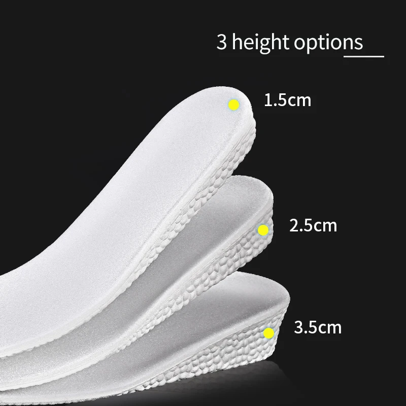 Popcor Height Increased Insole Memory Foam Breathable Unisex Shoes Inner Sole Shoe Insert Lift Heel Comfort Heightening Insoles