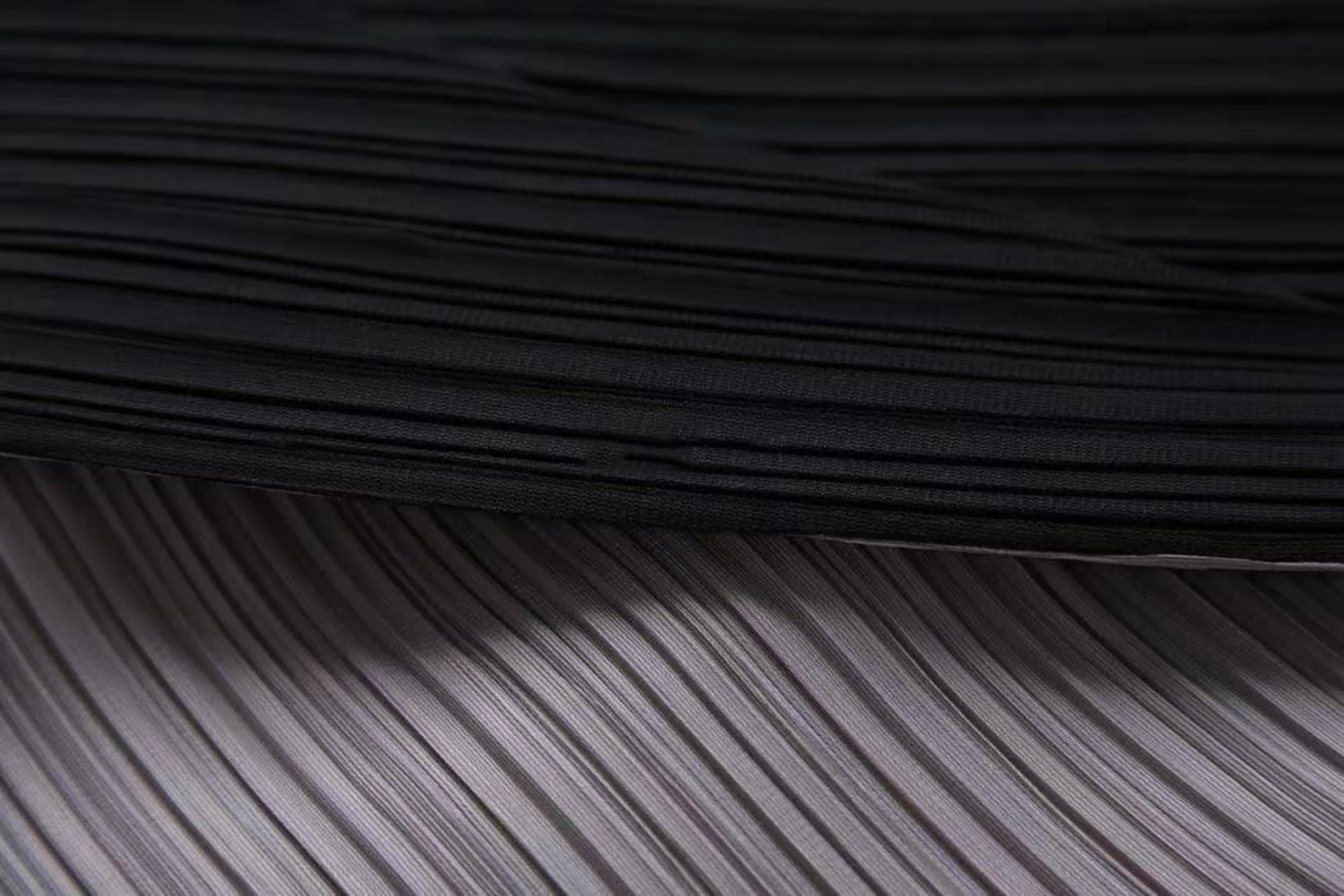 Miyake Pleated Dress Mid-length Fake Two-way Stitching Design Casual Loose Self-Cultivation Skirt Black and Gray 2021 Summer New