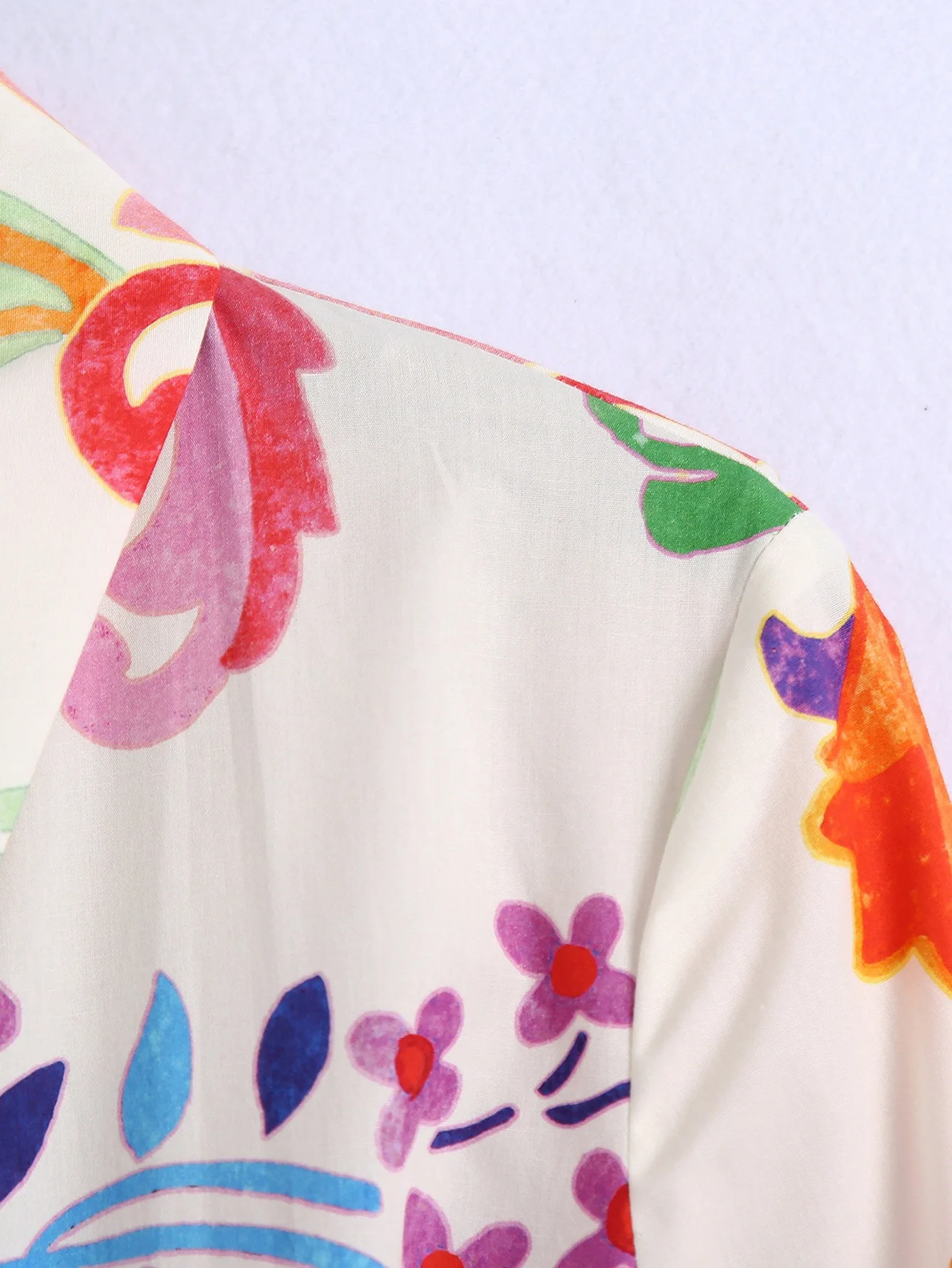 Summer Women Vintage Totem Floral Print Dress With Bow Female Sashes Midi Shirt Dress Chic Casual Slim Dresses Vestido