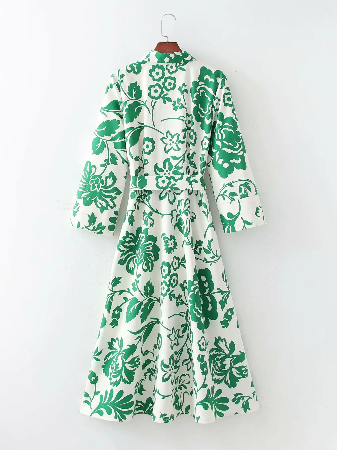 Summer Women Vintage Totem Floral Print Dress With Bow Female Sashes Midi Shirt Dress Chic Casual Slim Dresses Vestido