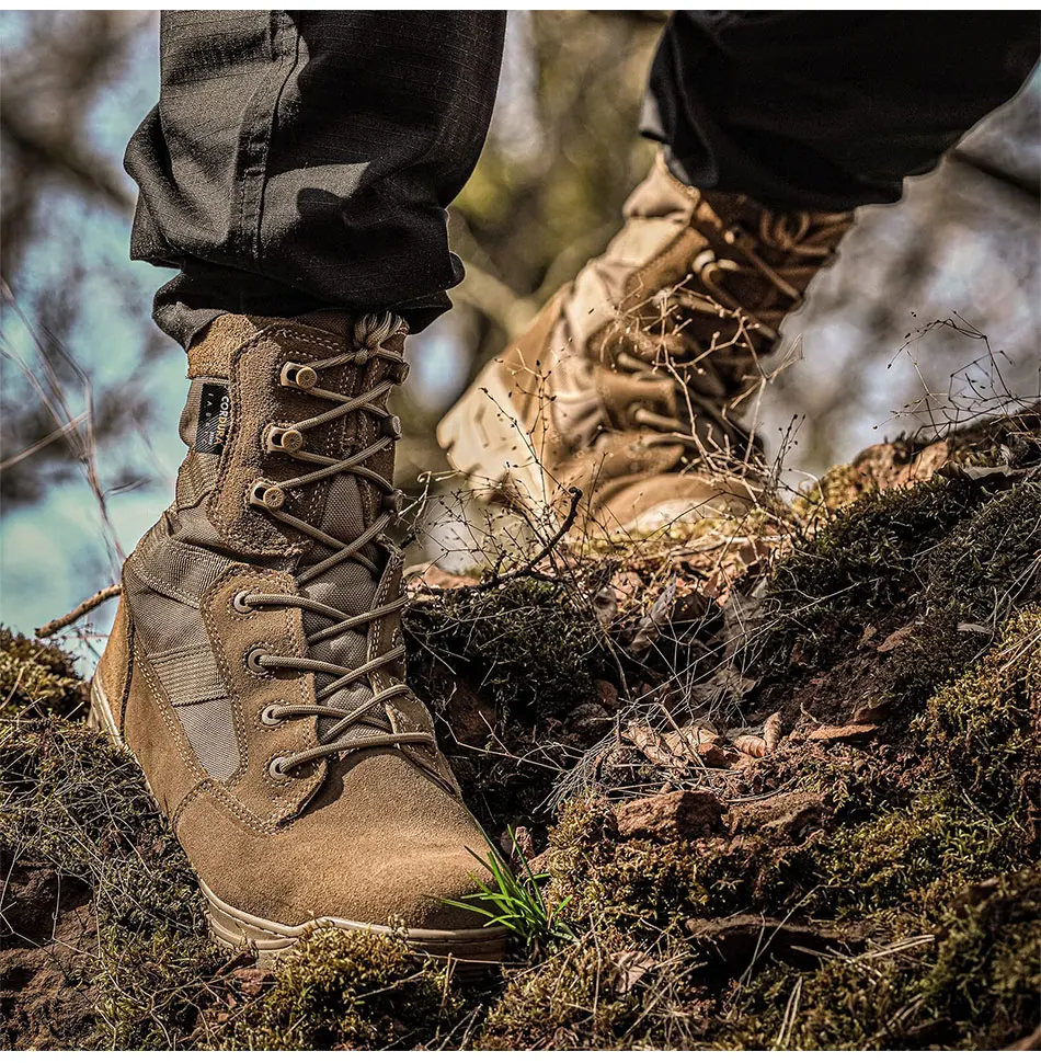 KIICEILING ZCB, Cow Leather, Mens Boots, Combat Desert Tactical Boots, Safety Shoes, Motorcycle Boots, Boots Men, Shoes for Men