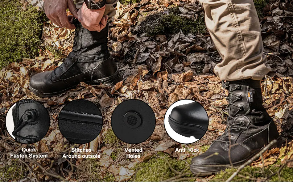 KIICEILING ZCB, Cow Leather, Mens Boots, Combat Desert Tactical Boots, Safety Shoes, Motorcycle Boots, Boots Men, Shoes for Men