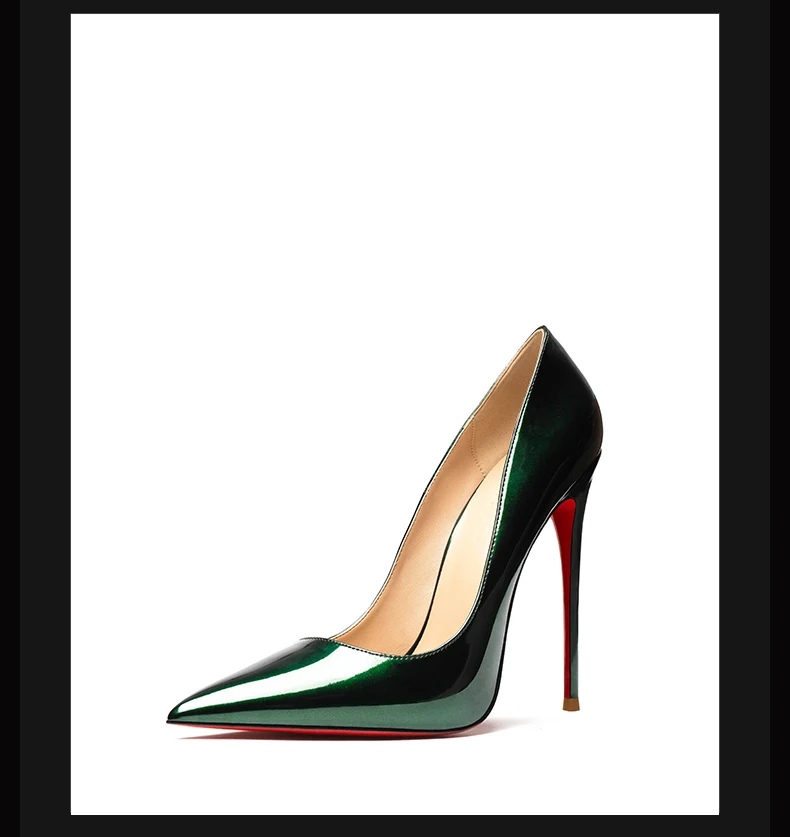 Luxury Genuine Leather Elegant Women's High Heels Shoes Pointed Toes Sexy Classic Red Soled Shoes Pumps Ladies Prom Shoes Women