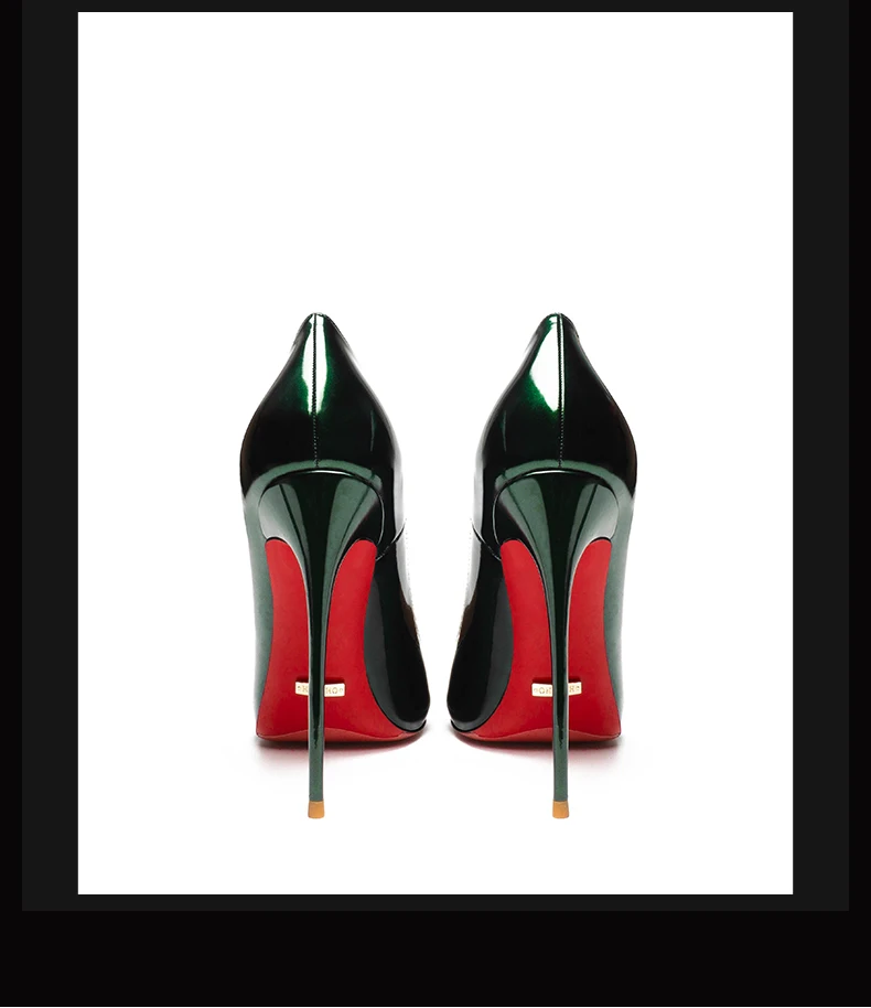 Luxury Genuine Leather Elegant Women's High Heels Shoes Pointed Toes Sexy Classic Red Soled Shoes Pumps Ladies Prom Shoes Women