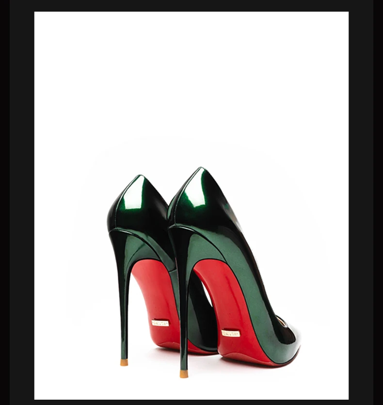 Luxury Genuine Leather Elegant Women's High Heels Shoes Pointed Toes Sexy Classic Red Soled Shoes Pumps Ladies Prom Shoes Women