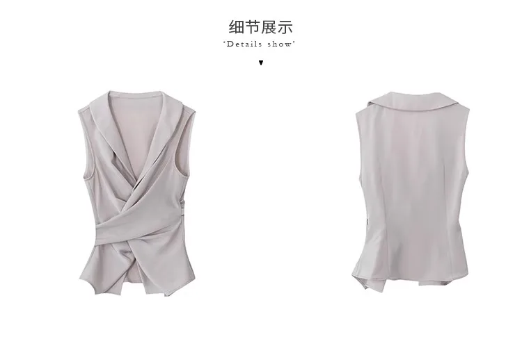 V-Neck Sleeveless Vest For Women In The Summer Of 2024, With A Satin Hanging Neck And A Unique And Versatile Top