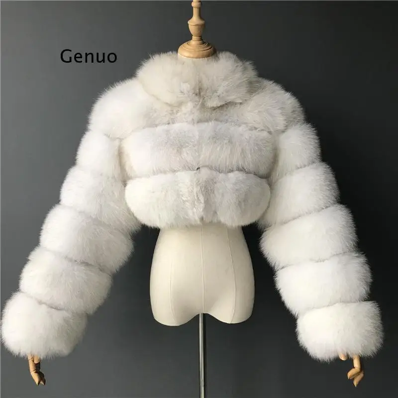 Luxury Mink Coats Women Winter Top Fashion Pink FAUX Fur Coat Elegant Thick Warm Outerwear Fake Fur Woman Jacket