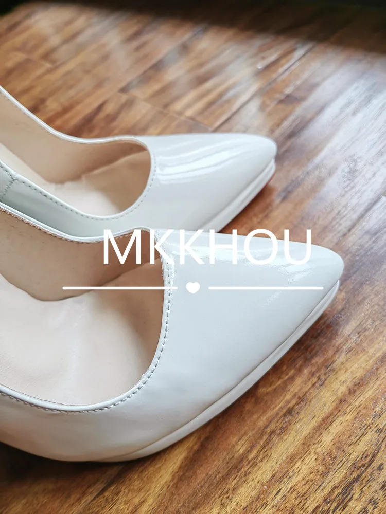 MKKHOU Fashion Pumps New Pointed Toe Stiletto 16cm High Heel Shoes Ankle Buckle Strap Rivet Punk Style Modern Women Shoes