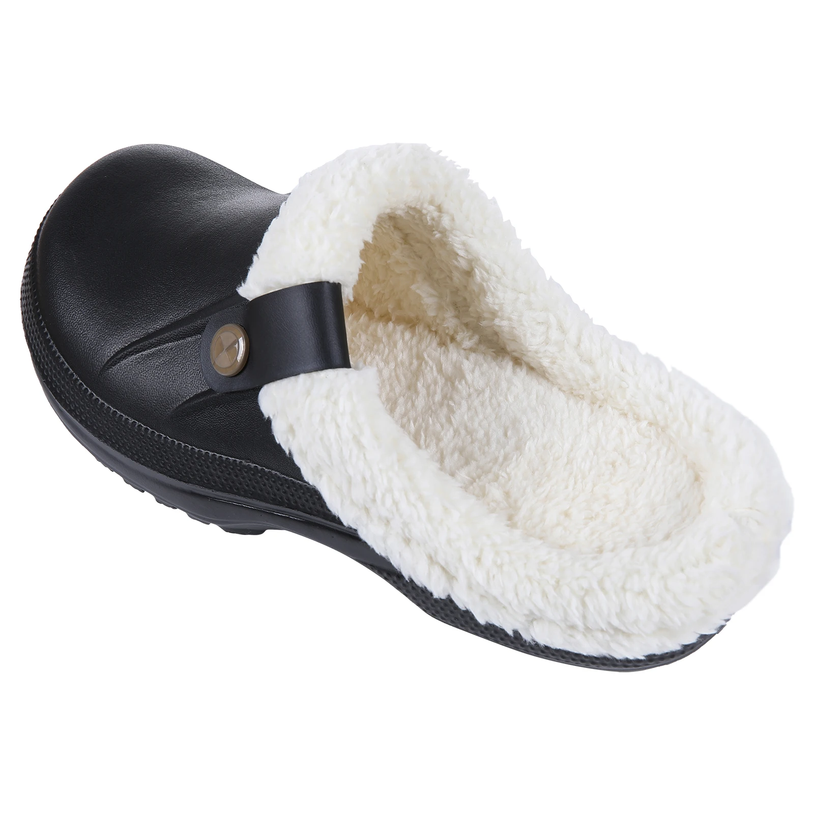 Litfun Female Clogs Couples Home Bedroom Fuzzy Slides Soft Sole Waterproof EVA Plush Slippers Women Warm Slippers Garden Shoes