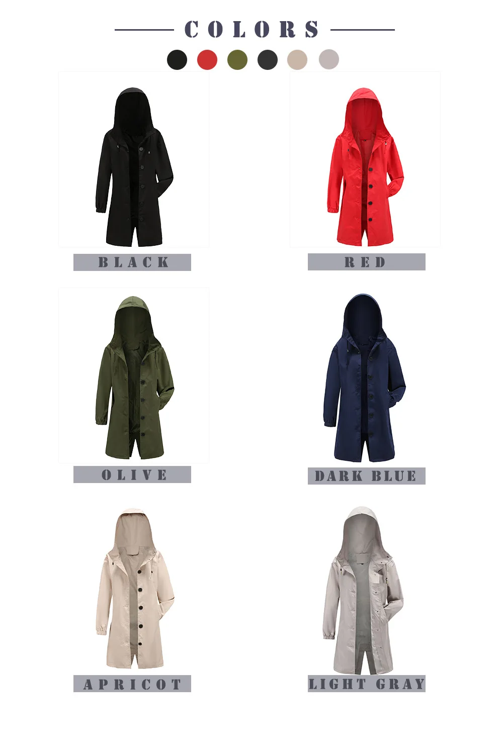 Hooded Women Windbreaker Long Trench Coat Solid Color Pocket Casual Long Outwear Fashion Windbreaker женская куртка