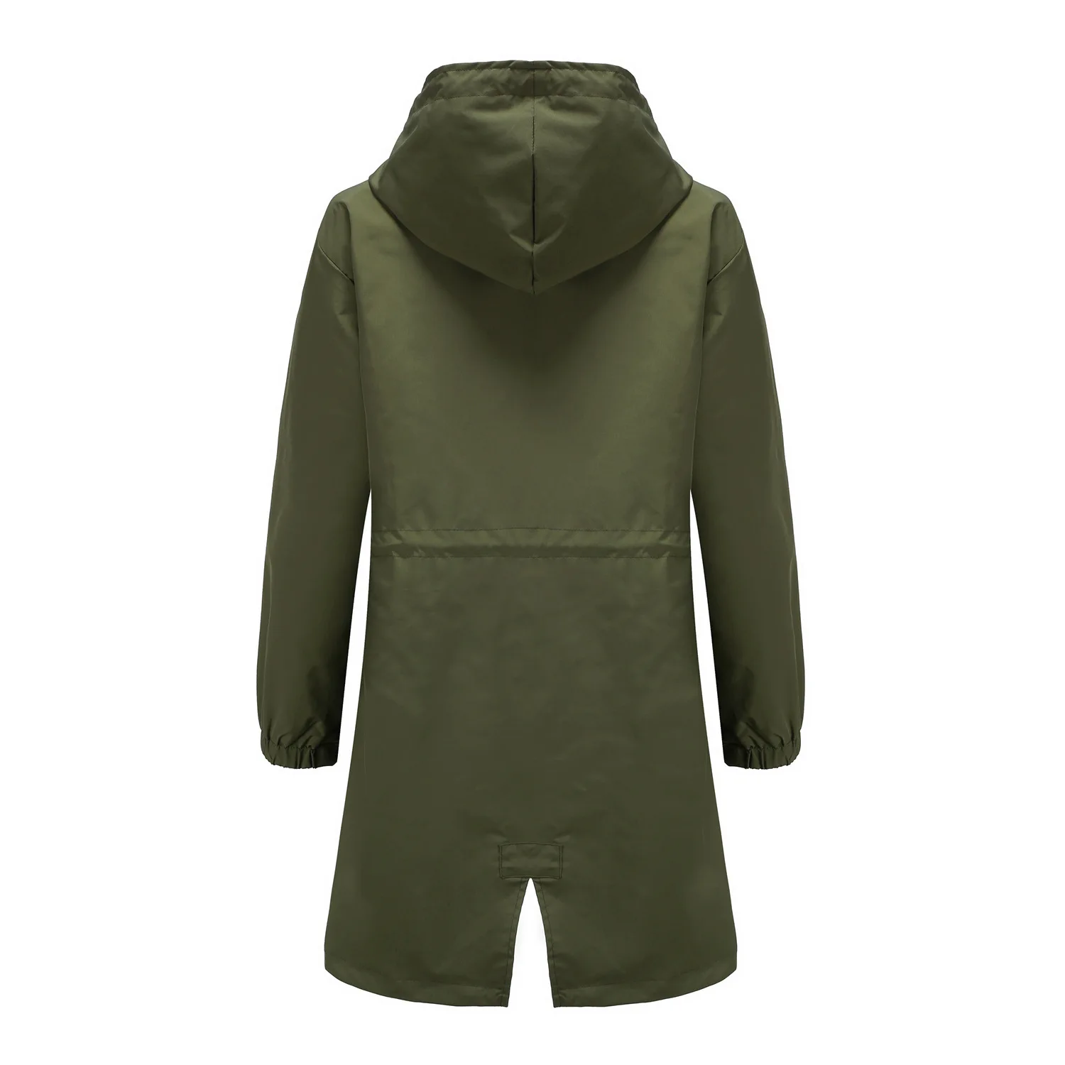 Hooded Women Windbreaker Long Trench Coat Solid Color Pocket Casual Long Outwear Fashion Windbreaker женская куртка