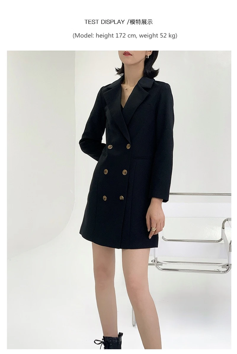 LMQ NEW Early Spring Suit Dress Women Slim Temperament Double Breasted Short A-Line Skirt Casual All-Match Long-Sleeved Top